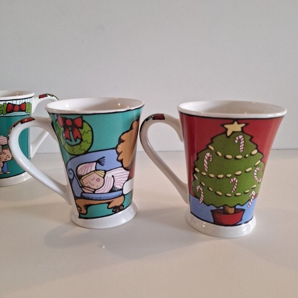 Ursula’s Christmas Signature 4 Mugs Holiday Ceramic Cups Dodge - Picture 9 of 9